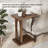 Rustic C Shaped Side Table