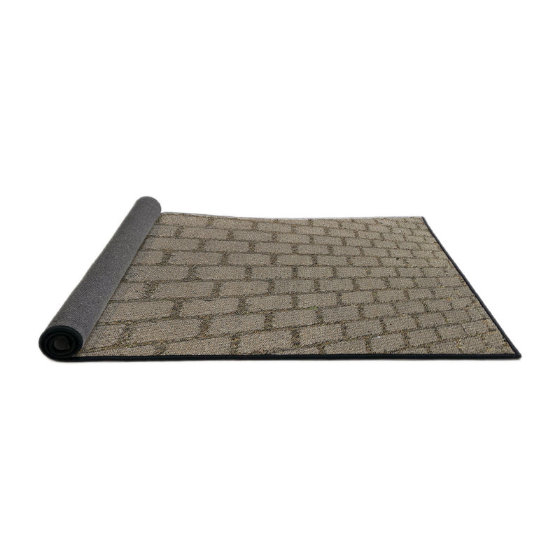 Tapis brun tissé à la machine, Rond 6 pi