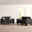 Mobilier moderne en polyfibre gris-bleu pour le confort du salon avec du bois massif