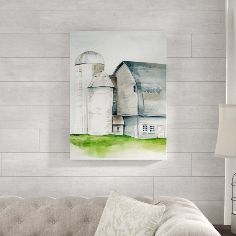 Watercolor Barn II - reproduction d'art sur toile, H 24 po x l 18 po x P 2 po
