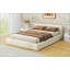 Lit tapissier beige élégant-44248985