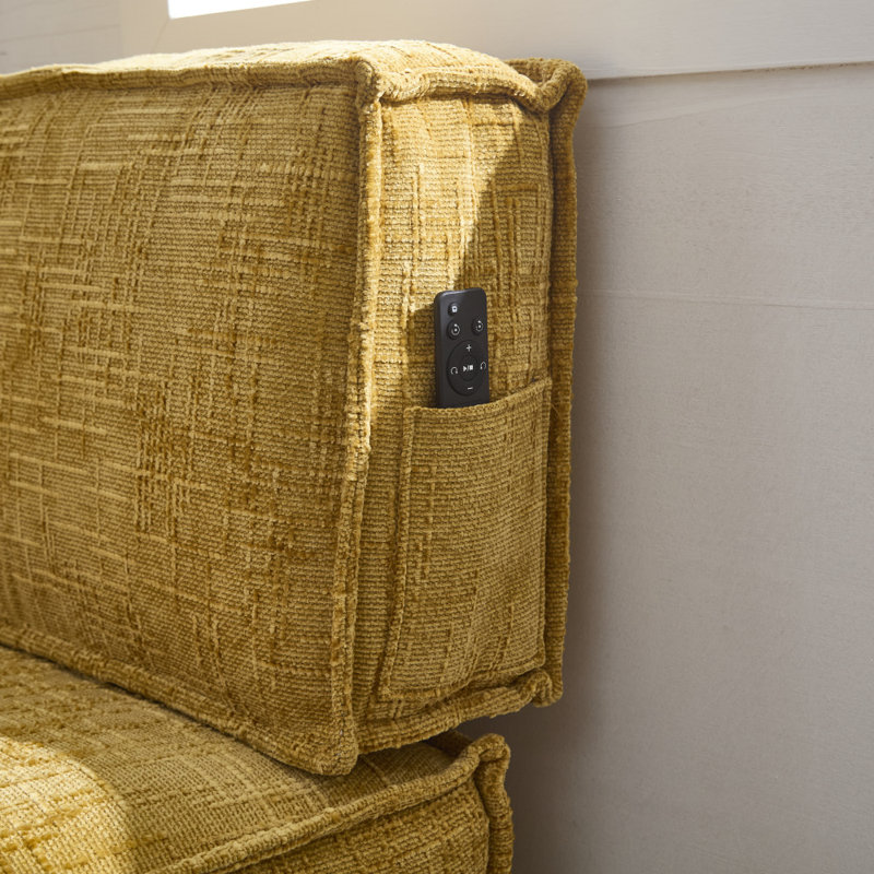 Ensemble de canapé-lit Bonon, Chenille jaune