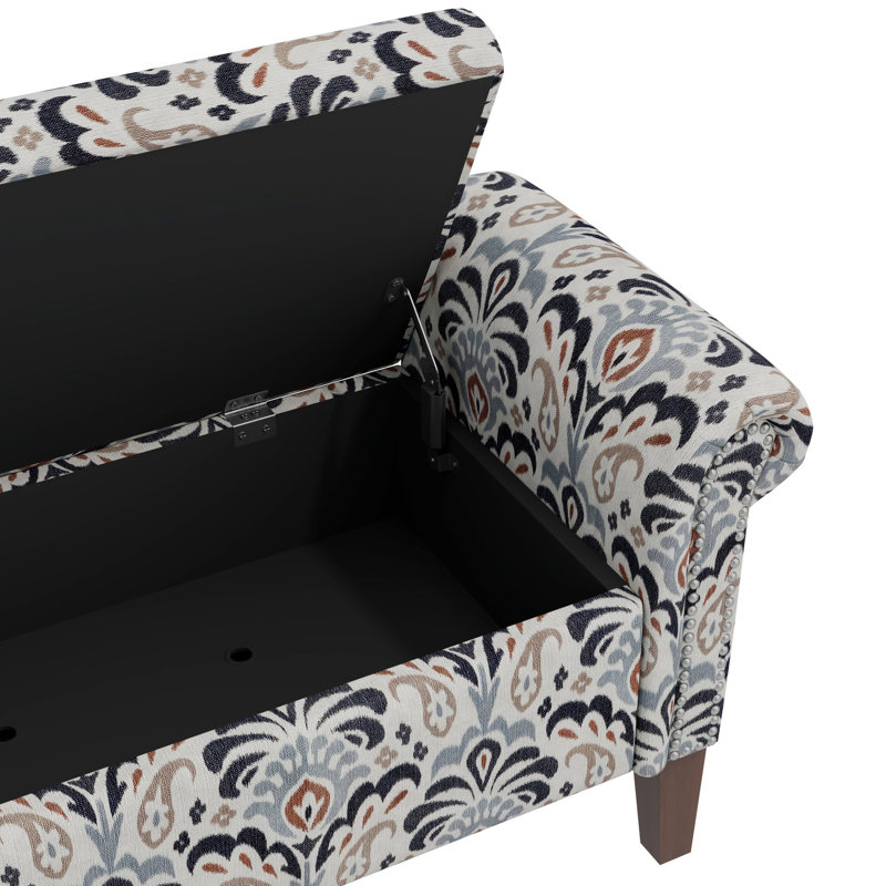 Rangement: siège confortable, imprimé floral, tissu, compartiment spacieux