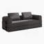 Canapé-lit convertible avec coussin cylindrique - Coussin pliant en velours côtelé pour une utilisation polyvalente dans le salon, la chambre à coucher, le salon et le studio - Gris foncé-1844276613