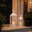 JHY DESIGN Set of 2 Metal Lanterns with Tempered Glass Farmhouse Candle Holders-874670213