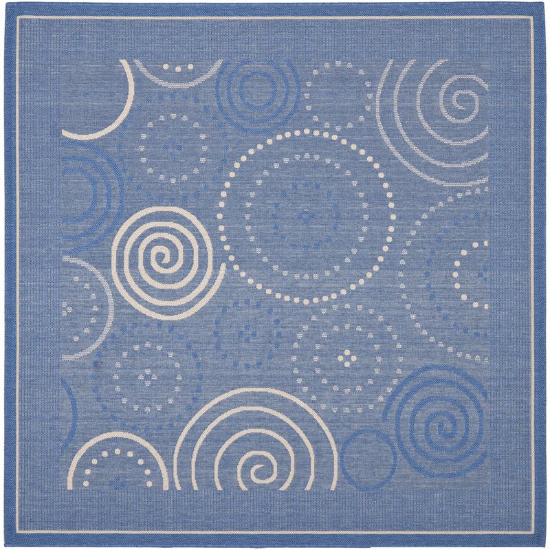 Tapis d'intérieur / extérieur à motif géométrique Anjeli Performance, Carré 6 pi 7 po