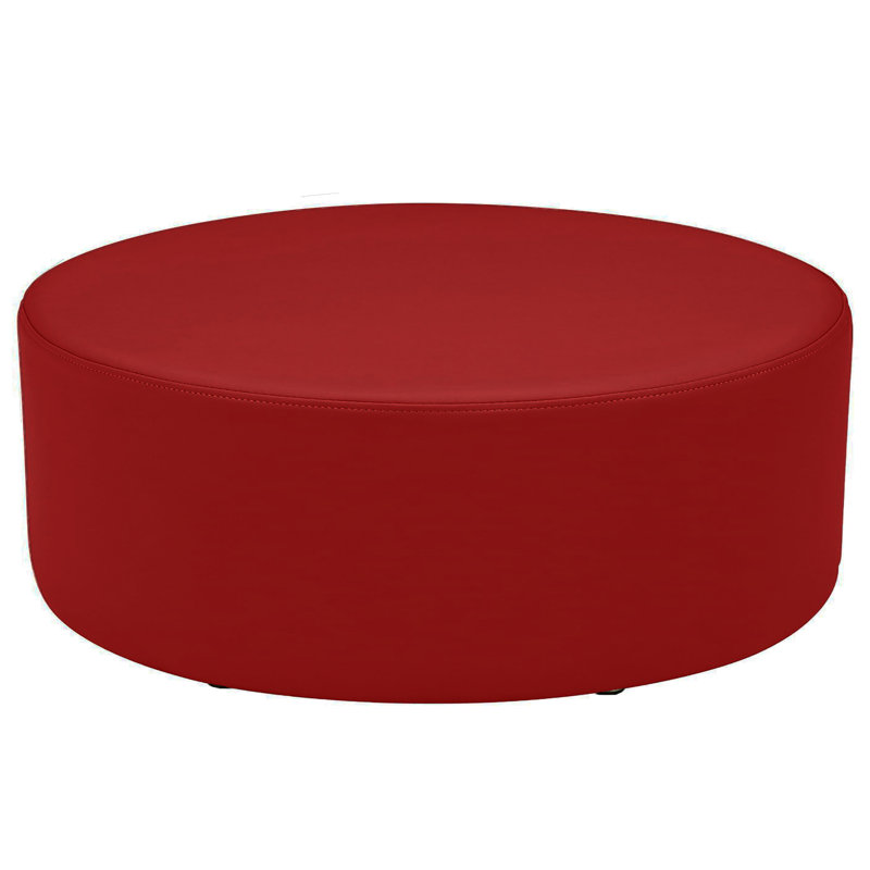 Pro Series Upholstered Round Ottoman, Red