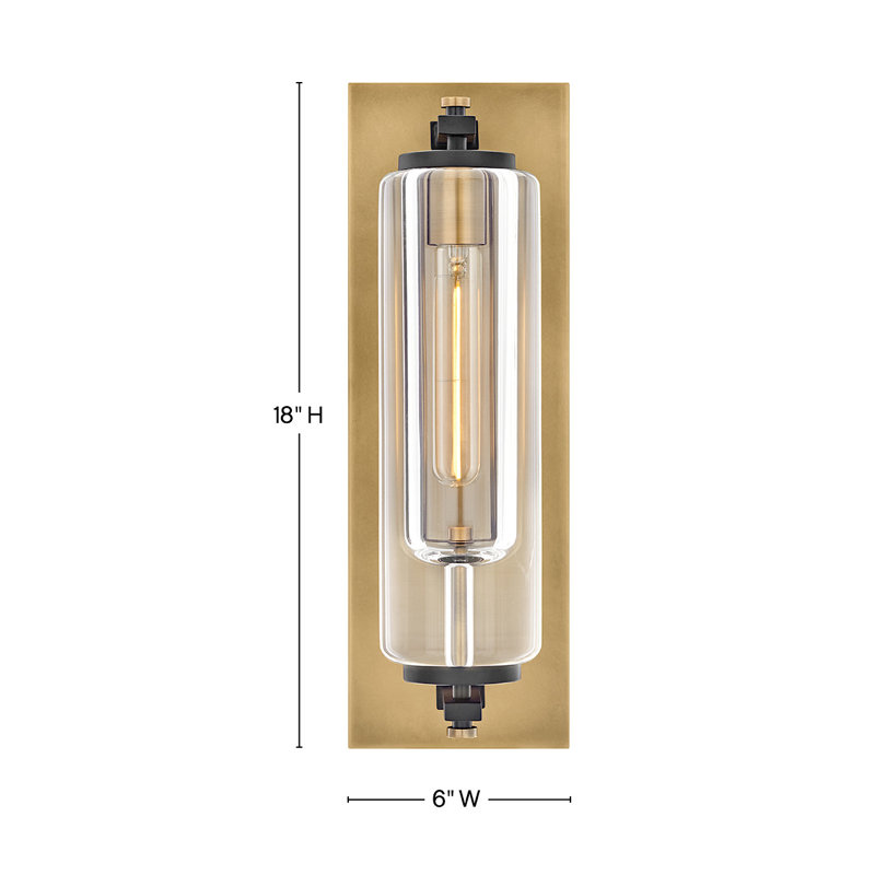 Hinkley Lourde Outdoor Wall Mount Lantern, Heritage Brass