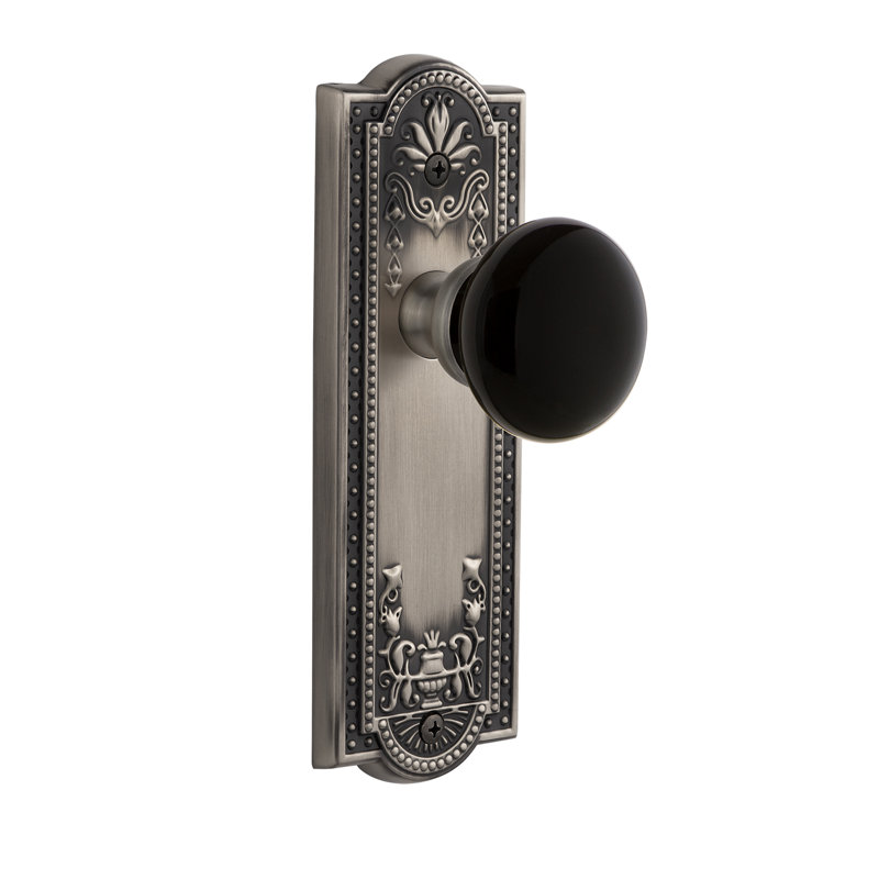 Plaque d'intimité Grandh Parthénon avec bouton de porte Coventry, 2-3/4", Étain antique