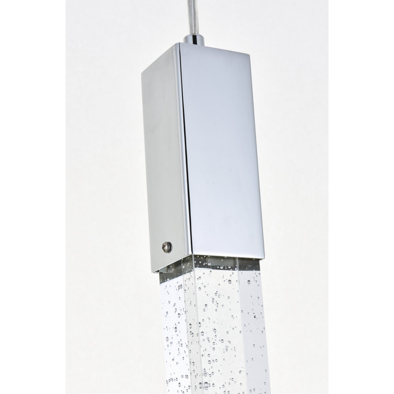 Luminaire suspendu rectangulaire à 13 lumières Aliha, Chrome