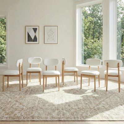 Chaise de salle à manger rembourrée avec pieds en bois 31 po H