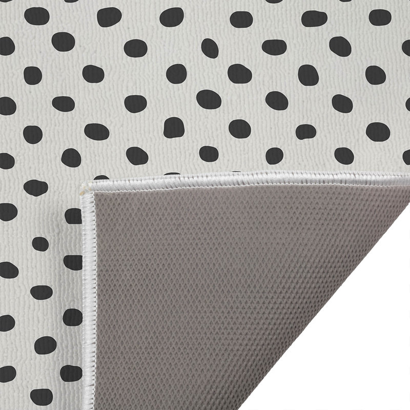 Paillasson Dot Lyfe, Ivoire, gris anthracite, L 34 po x L 21 po