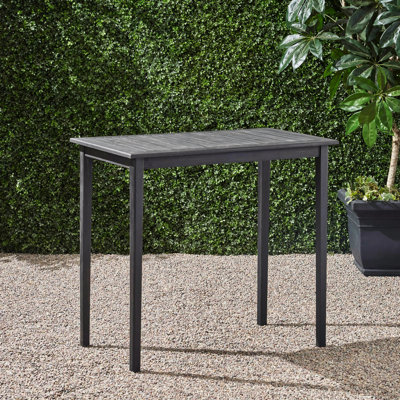Table de bar d'extérieur minimaliste gris foncé, en bois, table en bois - gris, pour le jardin et l'extérieur, 41 po de hauteur, assemblage requis