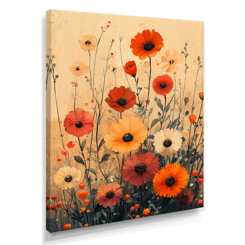 Murphree - art mural floral, Toile tendue, Ne s’applique pas, H 20 po x l 12 po