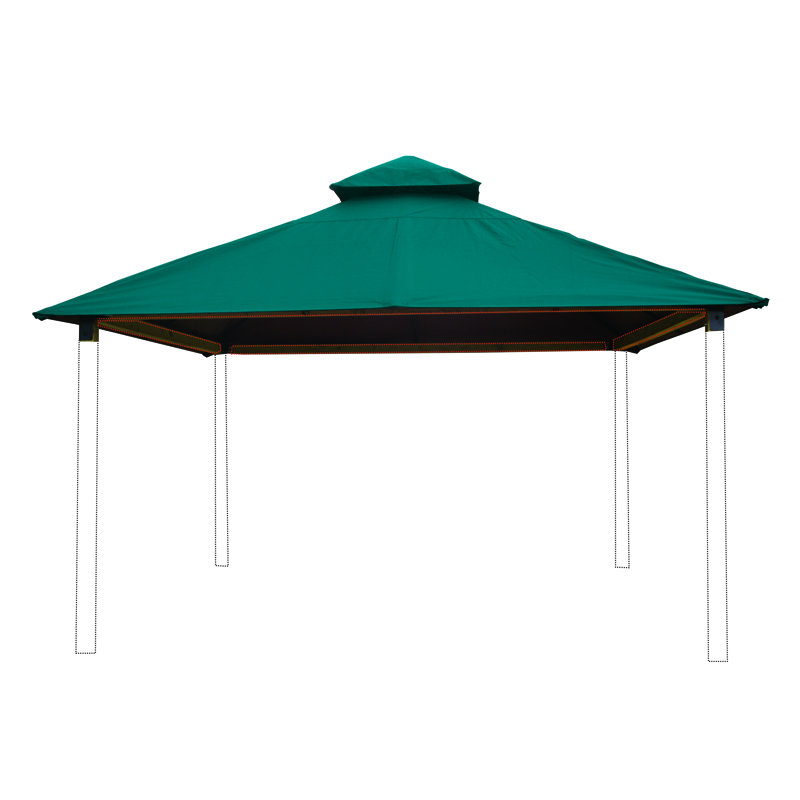 Roof Framing And Mounting 12 Ft. W x 12 Ft. D Solid Wood Gazebo, Aqua Marine, 147.5" H x 168" W x 168" D