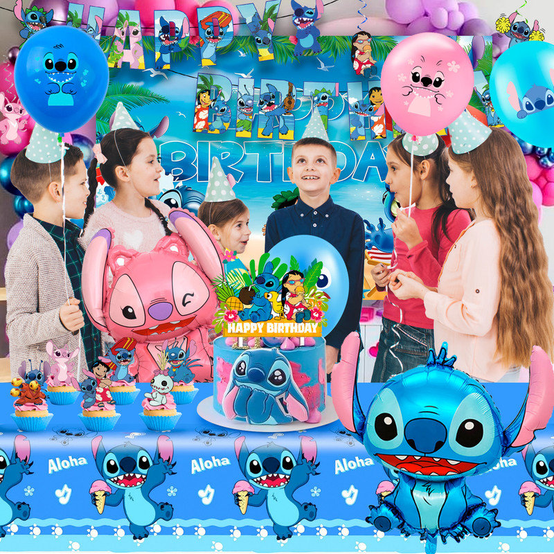 Stitch Birthday Party Supplies,36 Pcs Stitch Party Decorations