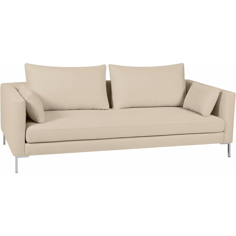 Marius 194Cm Square Arm Sofa, Beige , Flatweave