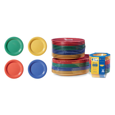 G.E.T. Enterprises SP-WP-7-MIX Pack of 4 Mardi Gras Colors 7.5" Plate, Melamine (Pack of 12)