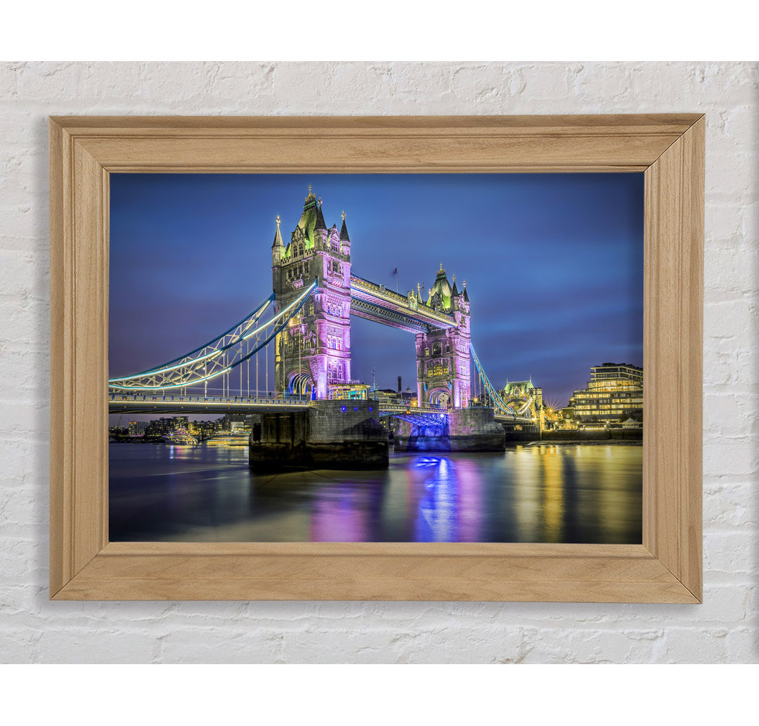 Tower Bridge Pink Glow - Einzelner Bilderrahmen Kunstdrucke