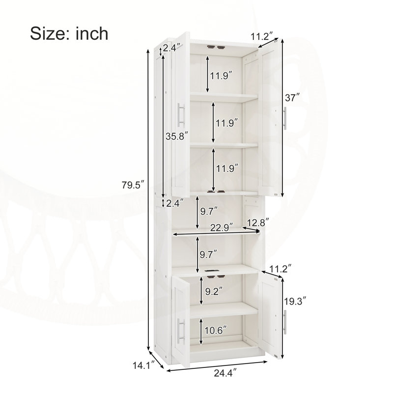 Bibliothèque 2 portes avec port USB, 3 tablettes réglables et 3 tablettes fixes pour un rangement diversifié et une commodité moderne