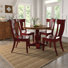 Fortville 45" Round Solid Wood Oak Finish Top 5-Piece Dining Set With Panel Back Chairs
