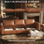 Canapé modulaire rembourré en cuir 99 po avec rangement caché-73704680-73704685