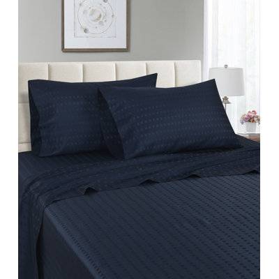 Egyptian Cotton Sateen Striped Sheet Set