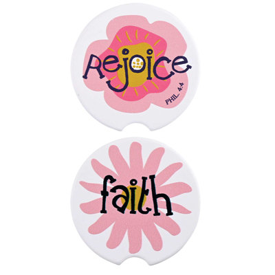 Sous-verre de voiture Floral Faith And Rejoice 2pk