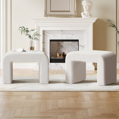 Stanwell 2-Pieces Modern Accent Vanity Stool for Bedroom, Makeup Room by Latitude Run