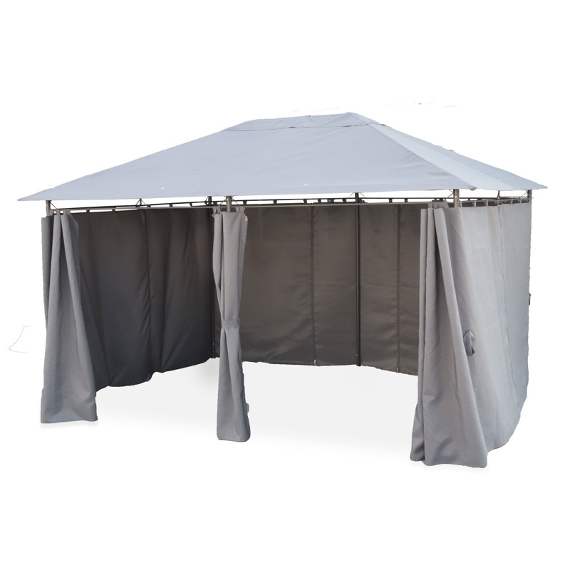 Phirun 3.9m x 2.9m Steel Patio Gazebo, Grey