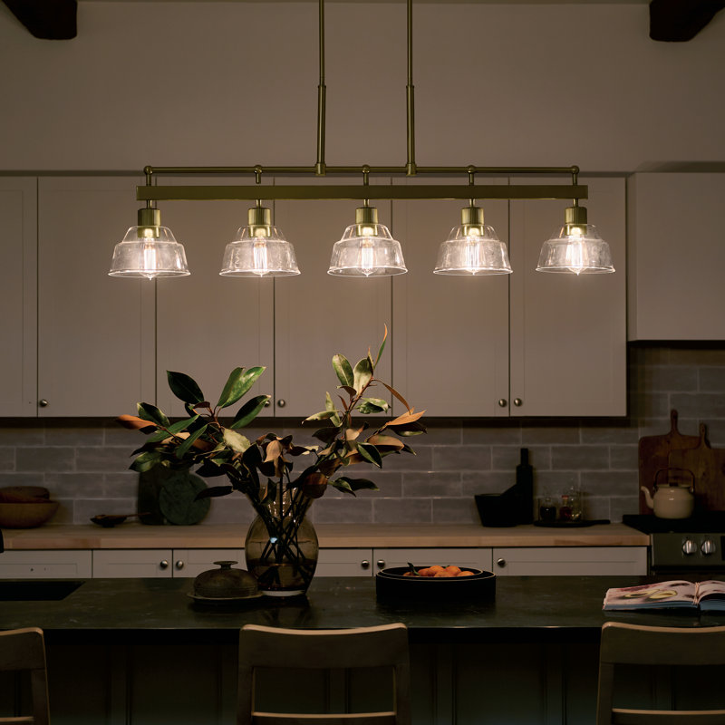 Lustre linéaire Aneria 5Lt, Laiton naturel