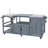 75.4" Outdoor Kitchen Island with Sink, Solid Wood Outdoor Grill Cart for XL Green Egg Grills, Rolling Outdoor Bar Cart with Stainless Steel Top, for Pizza Prep & BBQ-1072035677