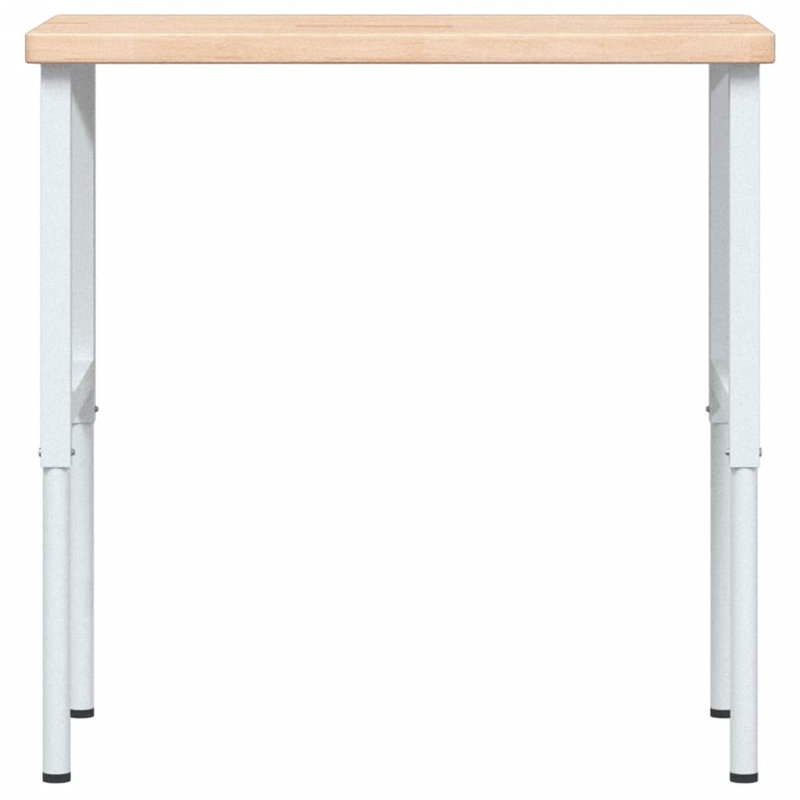 Solid Wood Top Height-Adjustable Workbench, 99.5 cm H x 100 cm W x 60 cm D, Oak Wood