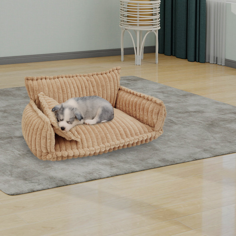 Canapé pour animaux avec housse amovible et lavable Lit pour chien et chat, Brun