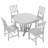 Rustic 5-Piece Extendable Dining Table Set Round Trestle Table And 4 Cross Back Dining Chairs For Kitchen-852383000-852383002-852383005