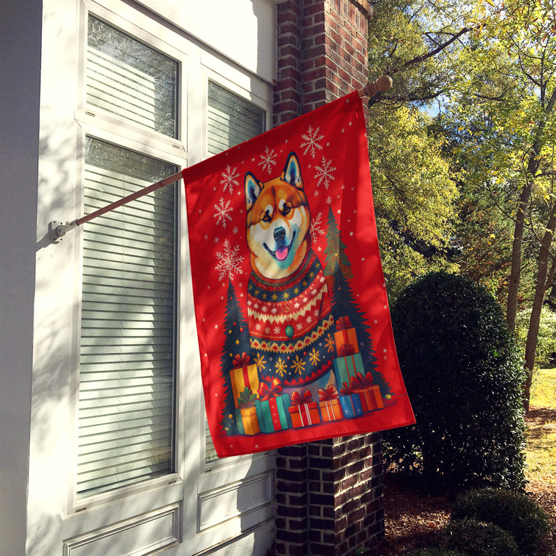 Double Sided 40'' H x 28'' W Polyester Christmas House Flag