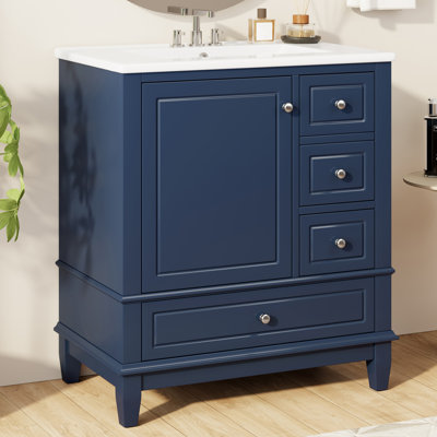Meuble-lavabo simple 30 po avec comptoir en céramique