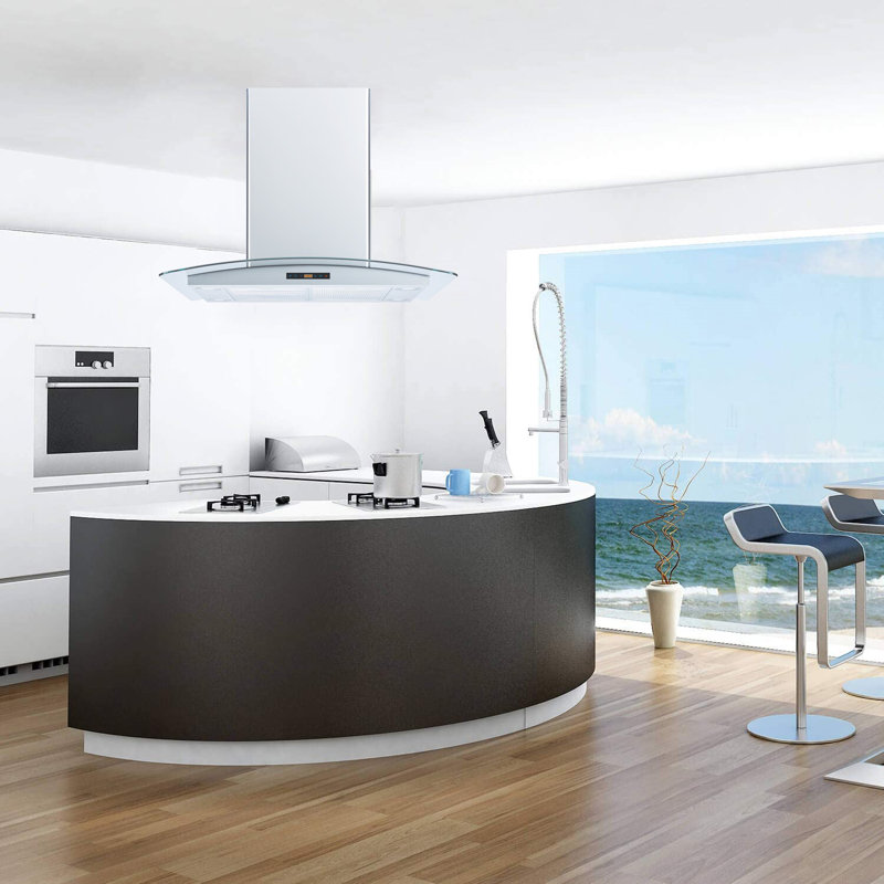  H101B Series 30" 600 CFM Convertible Island Range Hood in Stainless Steel