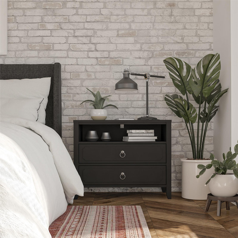 Her Majesty 2 - Drawer Nightstand, Black