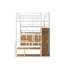 Lit mezzanine double en métal avec escalier de rangement, garde-robe, tablettes et casiers-1265815897