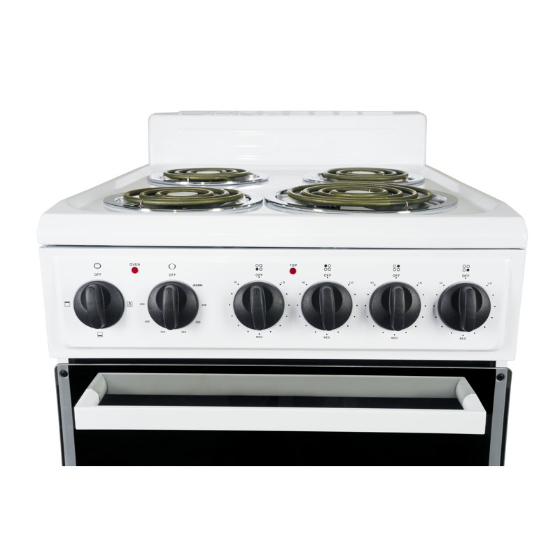Premium White 20" Freestanding Electric Range with 4 Burners