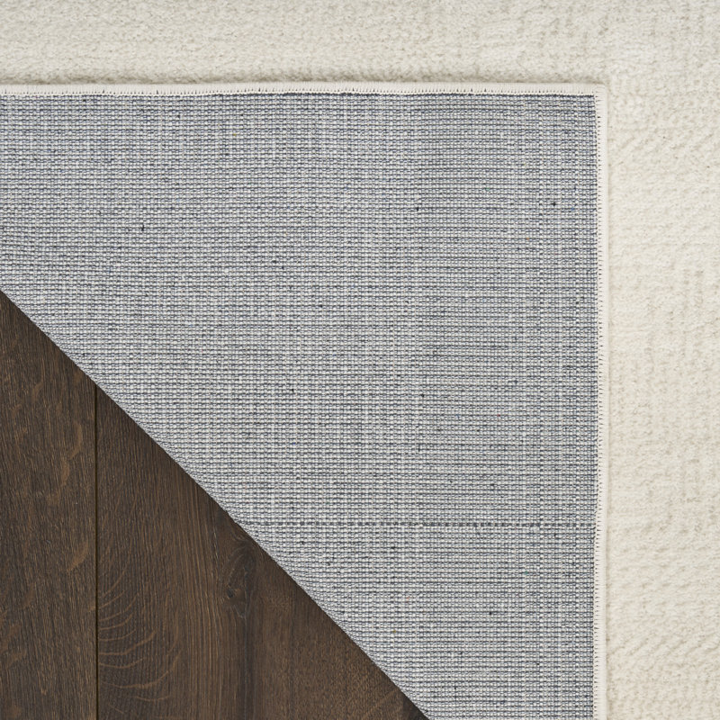 Tapis d'intérieur moderne ivoire Ebern Designs Reimann, Rectangle 5 pi x 7 pi