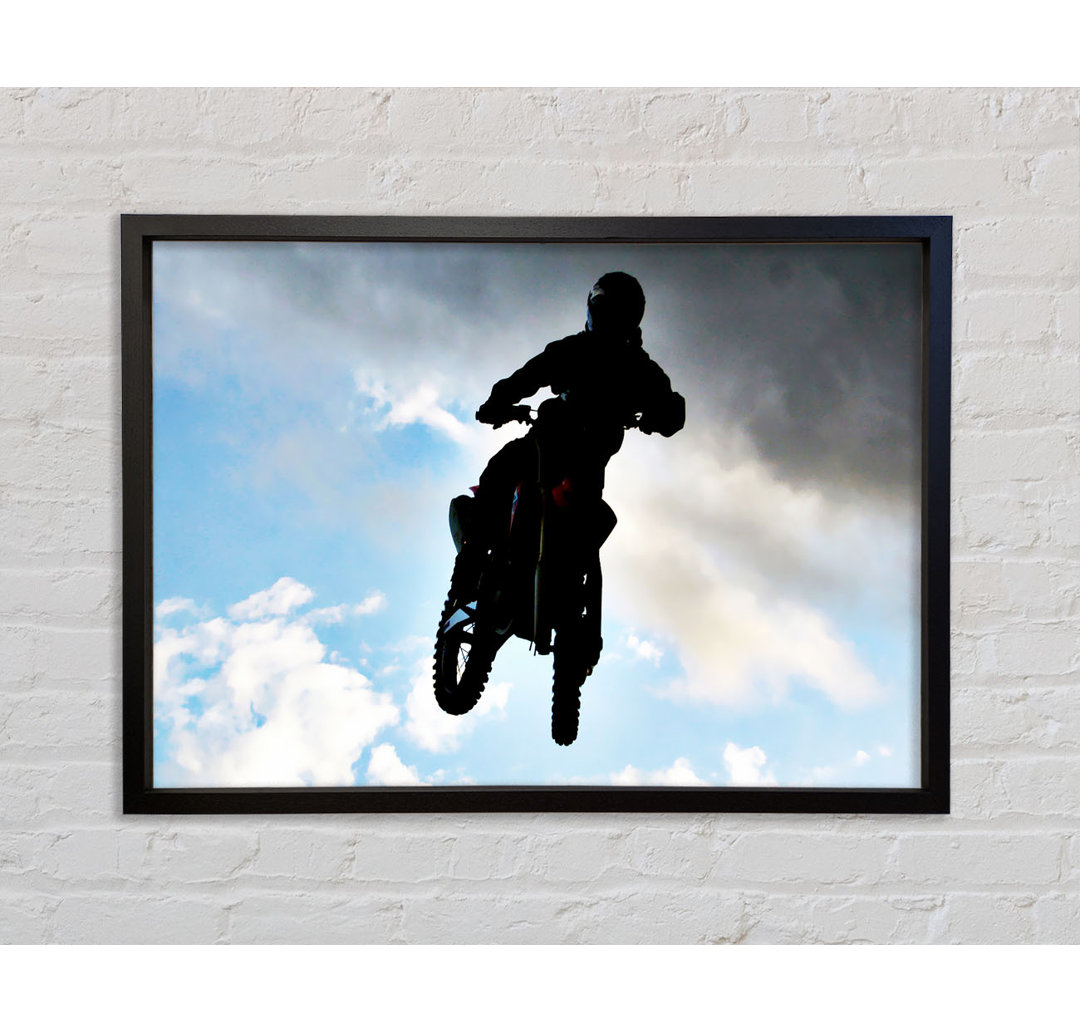 Motorcross Freestyle In The Sky - Einzelbildrahmen Kunstdrucke auf Leinwand