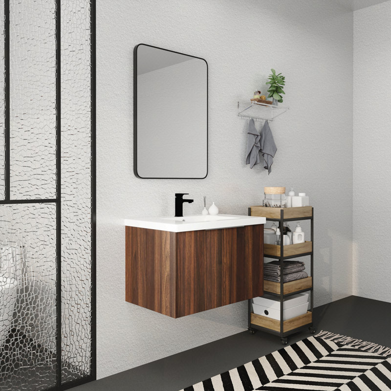Meuble-lavabo à fermeture en douceur avec lavabo, 30 pouces pour petite salle de bain, 30 X 18-00630Caw (Kd-Packing)