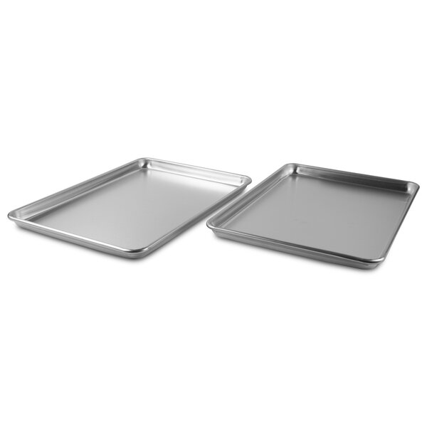 Anolon Pro Bake Bakeware Aluminized Steel Half Sheet Baking Pan Set,  2-Piece - Silver