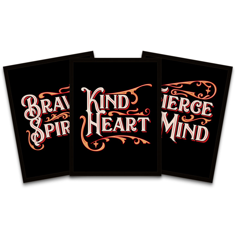 Brave Kind Fierce Powerful Cirque - 3 Piece Print Set