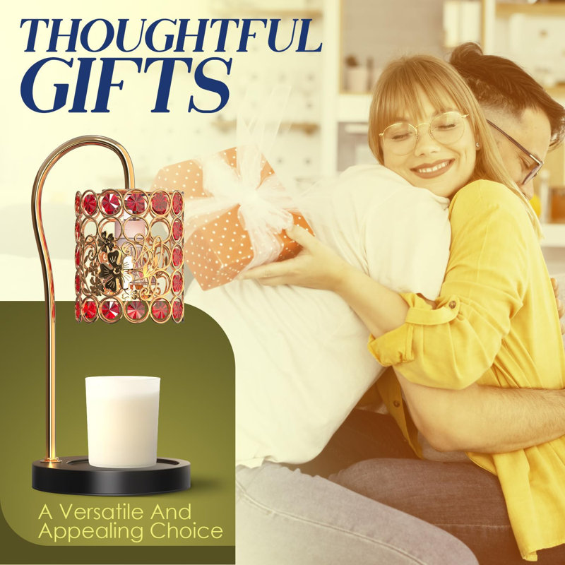12.8'' H Wax Warmer, Black/Red/Gold