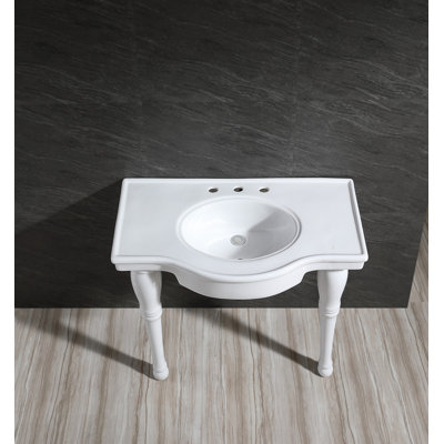 Kingston Brass Templeton 37-Inch Ceramic Console Sink Basin