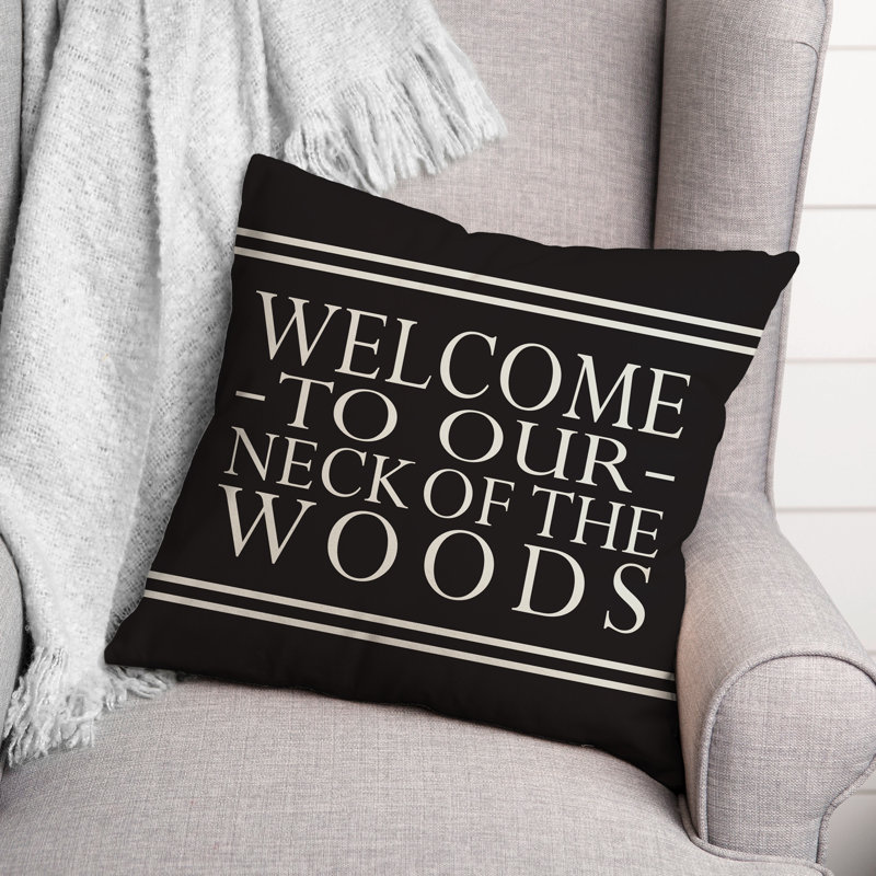 Housse d’oreiller carrée et insert welcome, Noir