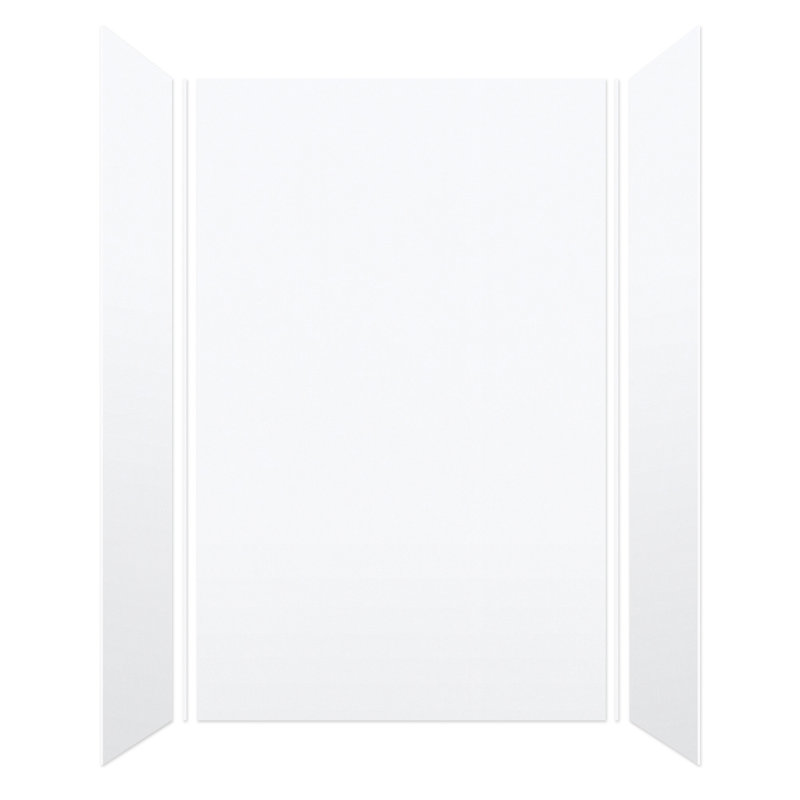 White Velvet 96" x 60" Solid Surface Shower Wall Kit